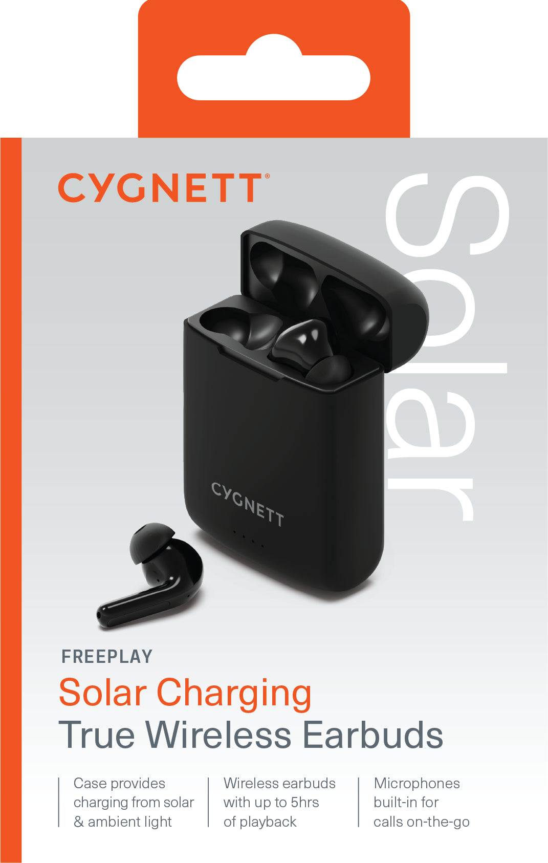 Cygnett FreePlay Solar Charging True Wireless Earbuds -Black(CY4969SOEAR) -Bluetooth 5.3 TWS,5 ho... - Image 4