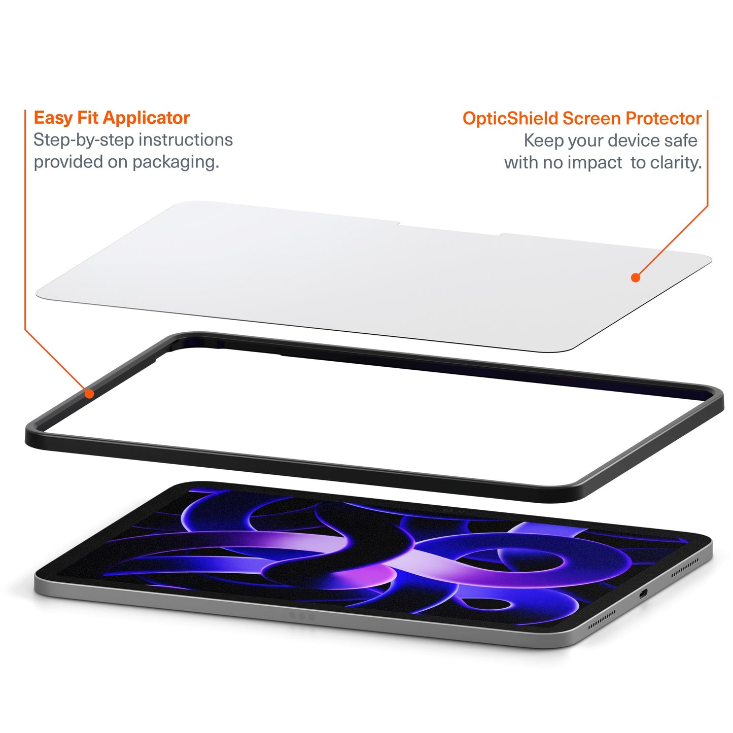Cygnett OpticShield Apple iPad Air (11') (M2/M3) (6th Gen) Glass Screen Protector - (CY5045CPTGL)... - Image 3