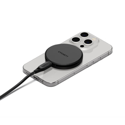 Cygnett ChargePuck Qi2 15W Fast Wireless Charger -Black(CY5061CCRGP), Compact  Lightweight,1.2M U...