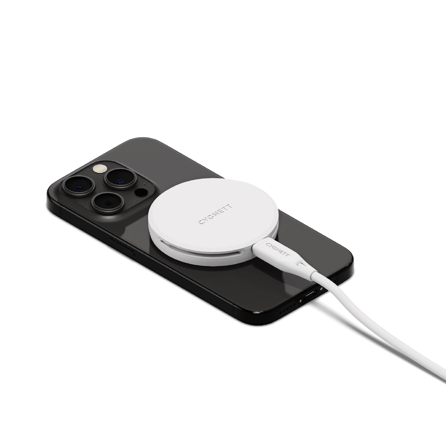 Cygnett ChargePuck Qi2 15W Fast Wireless Charger -White(CY5062CCRGP),Compact  Lightweight, 1.2M U... - Image 2