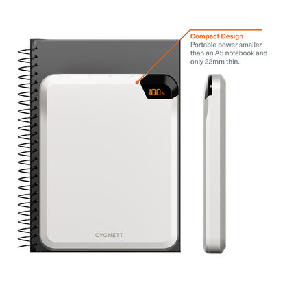 Cygnett ChargeUp VertPWR 25K mAh Laptop Power Bank + USB-C Cable (40CM) + Stand - Champagne (CY51... - Image 2