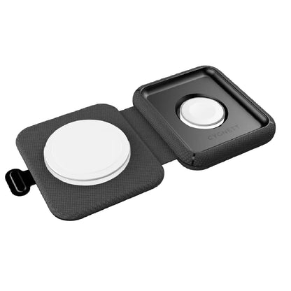 Cygnett MagTravel Qi2.0 2-in-1 Wireless Charger - Black (CY5138WIRDE), 1.2M USB-C Cable,15W, Comp... - Image 3