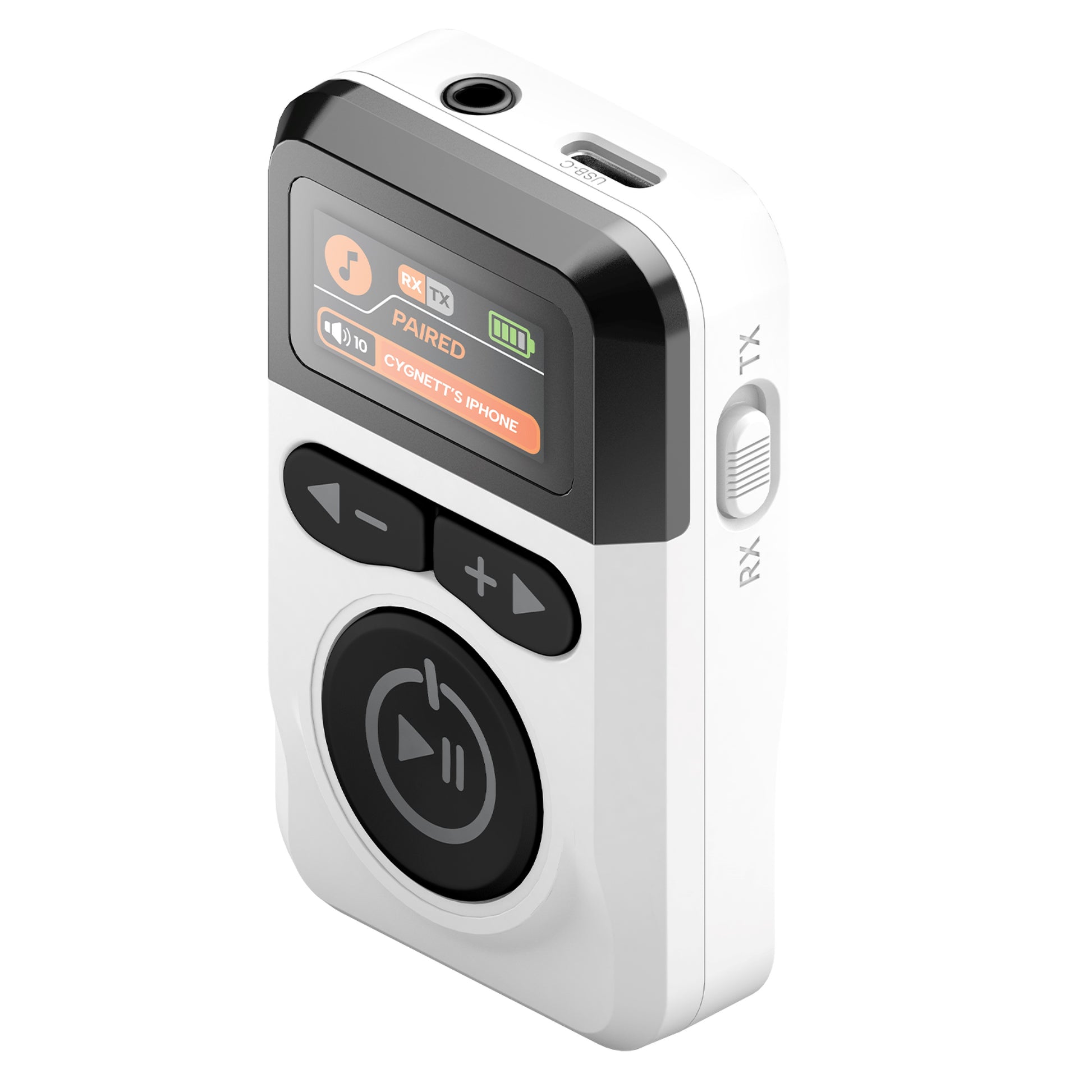 Cygnett Voyager Wireless Elite Audio Adapter - White (CY5164VOYAA), Detailed LCD display, 28+ hou...