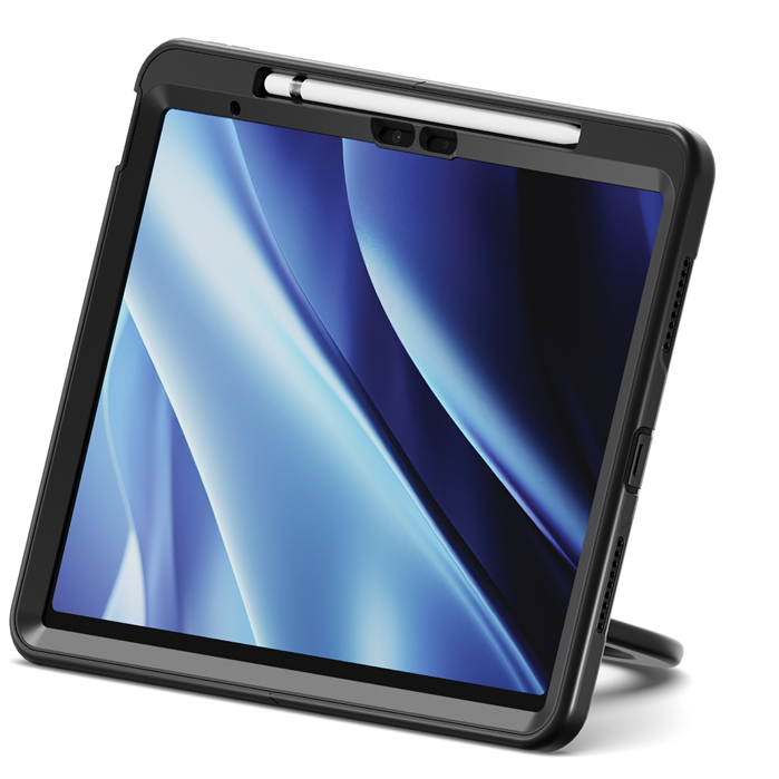Cygnett GripStand Apple iPad Air (13') (M2/M3) Case -Black(CY5203CPGRP), Built-in Screen Protecto...