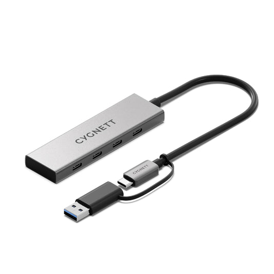 Cygnett Unite 4-in-1 USB-C to USB-C Hub- White(CY5390CYHUB)4x USB-C Ports,10Gbps Transfer,Alumini...