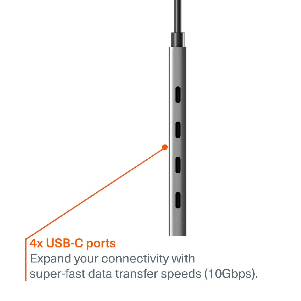 Cygnett Unite 4-in-1 USB-C to USB-C Hub- White(CY5390CYHUB)4x USB-C Ports,10Gbps Transfer,Alumini... - Image 2
