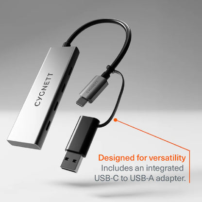 Cygnett Unite 4-in-1 USB-C to USB-C Hub- White(CY5390CYHUB)4x USB-C Ports,10Gbps Transfer,Alumini... - Image 3