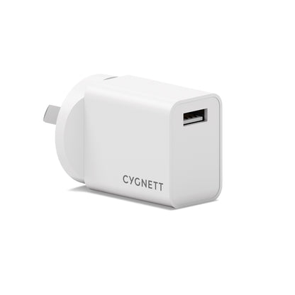 Cygnett PowerPlus 12W USB-A Wall Charger - White(CY5594PDWCH), Lightweight  Compact Design, Perfe...