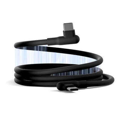 Cygnett DriveSync Right Angled Magnetic Silicone USB-C to USB-C Cable (0.7M) - (CY5666CCACB), 3A/...