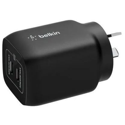 Belkin Dual USB-C 65W (45W + 20W) Wall Charger - Black (ENA007auBK), Compact, Travel-Friendly, Id... - Image 2
