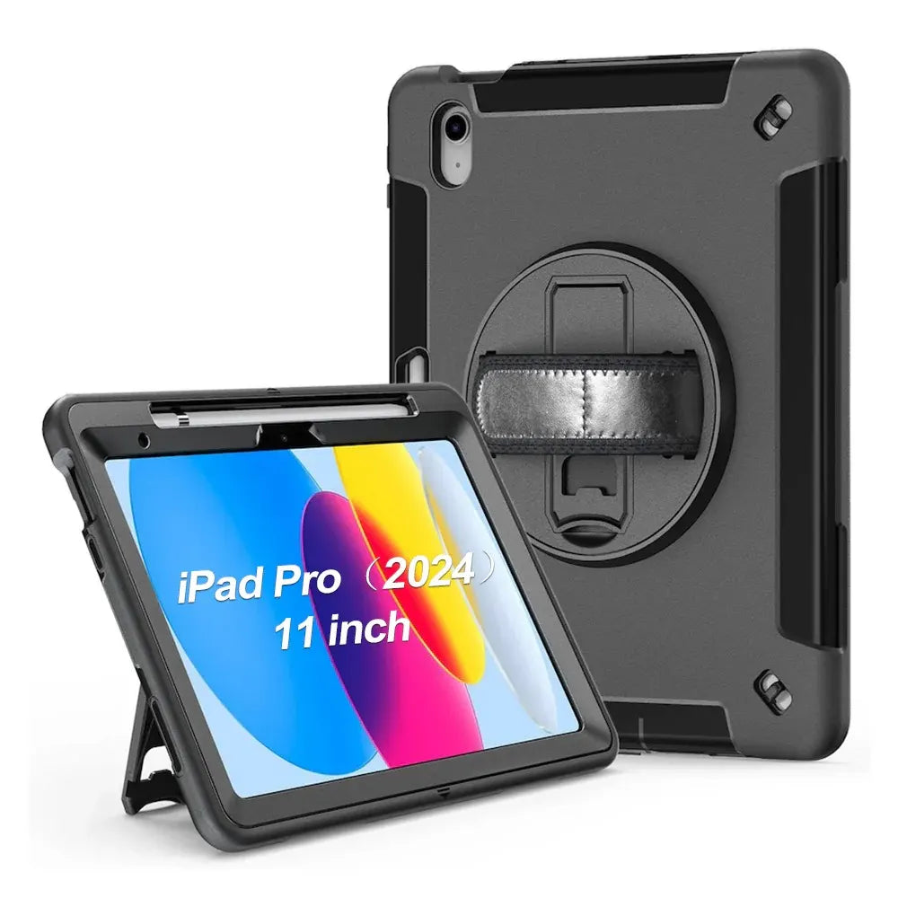 USP Rugged Apple iPad Pro (11') (M5/M4) (6th/5th Gen) Case Black - Built-in-Kickstand, Hand  Shou...