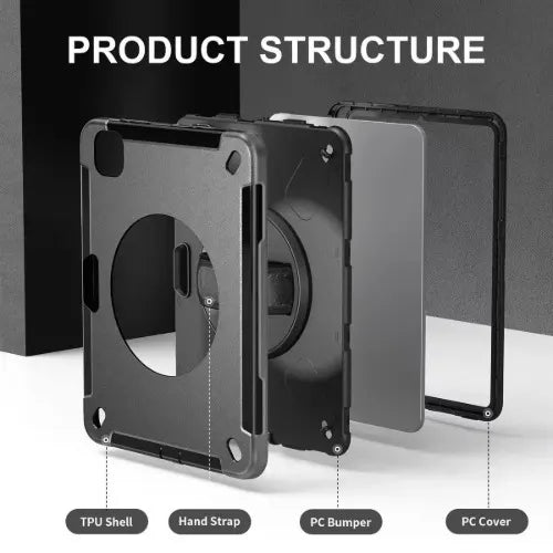 USP Rugged Apple iPad Pro (13') (M5/M4) (8th/7th Gen) Case Black - Built-in-Kickstand, Hand  Shou... - Image 2