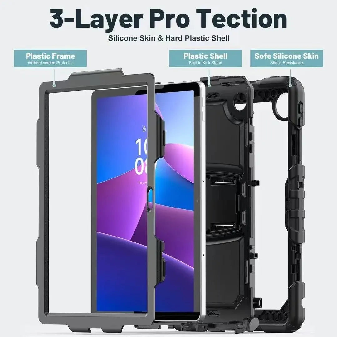 USP Rugged Lenovo Tab 10.1' Case Black - Built-in-Kickstand, Hand  Shoulder Strap, DropProof, Sho... - Image 3
