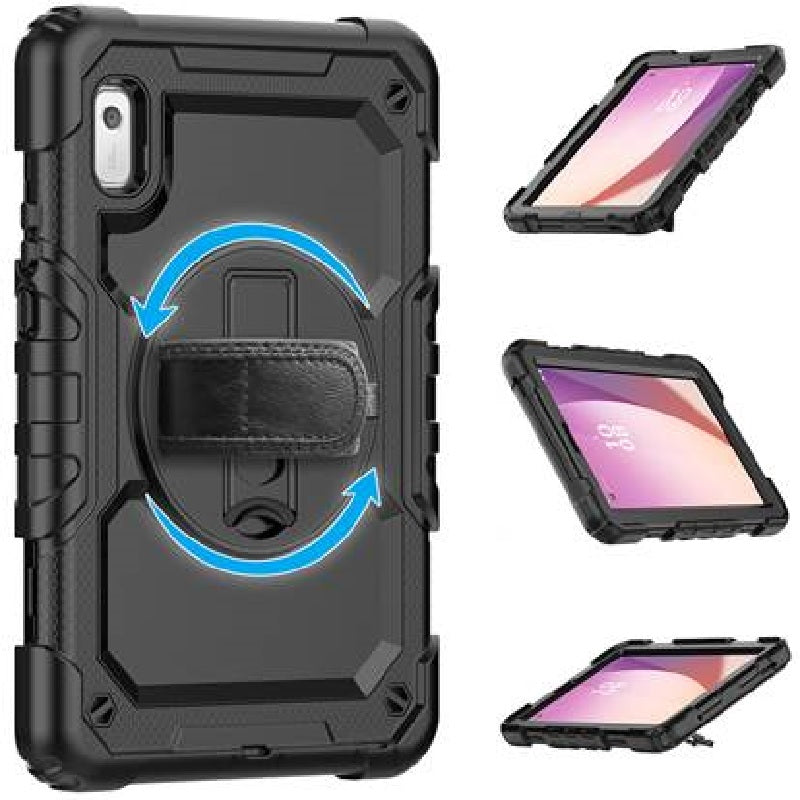 USP Rugged Lenovo Tab M9 (9') Case + Screen Protector Black - Built-in-Kickstand, Adjustable Hand... - Image 2