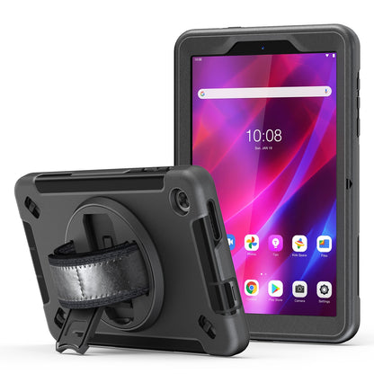 USP Rugged Lenovo Tab M8 (4th Gen) (8') (TB-300) Case + Screen Protector Black - Built-in-Kicksta...