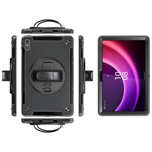 USP Rugged Lenovo Tab P11 (11') (2nd Gen) Case + Screen Protector Black - Built-in-Kickstand,Adju...