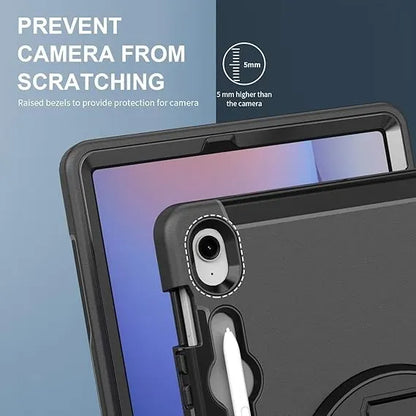 USP Rugged Samsung Galaxy Tab S10 FE+ (13.1') Case Black -  Built-in-Kickstand, Hand  Shoulder St... - Image 3