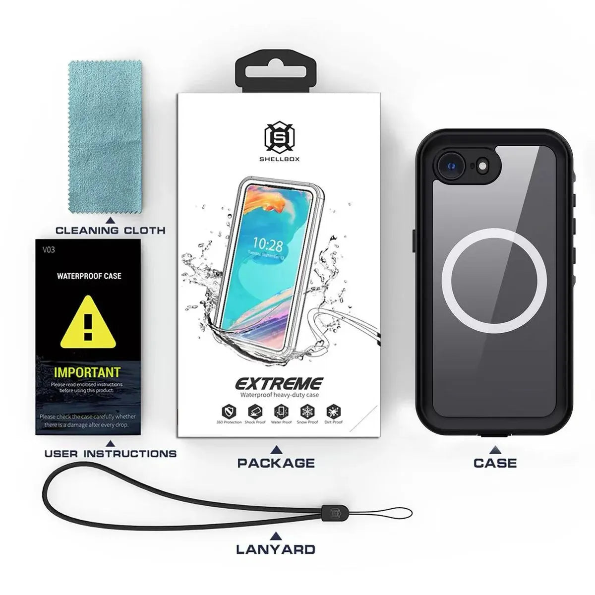 USP Apple iPhone SE (3rd  2nd Gen) and iPhone 8/7 Waterproof Case - Black, Military-Grade, Shockp... - Image 4