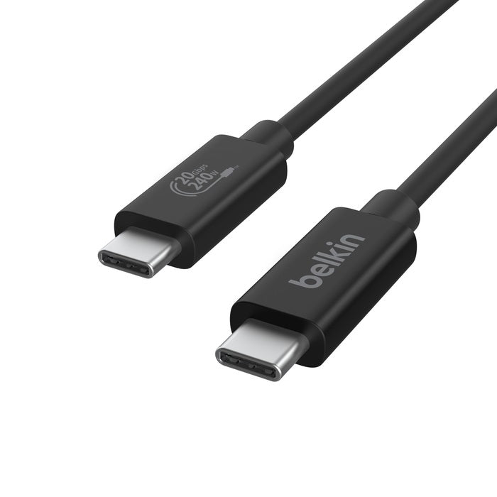 Belkin Connect USB4 USB-C to USB-C Cable (2M) - Black (INZ004BT2MBK), 5A/240W, 20Gbps,4K@60Hz, Th... - Image 4