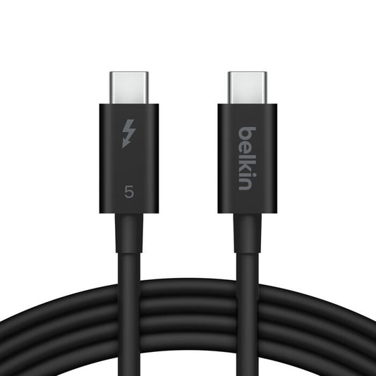 Belkin Connect Thunderbolt 5 USB-C to USB-C Cable (1M) - Black (INZ005fq1MBK), 5A/240W, 80Gbps, 8...