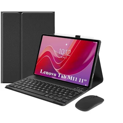 USP Lenovo Tab M11 (11') Keyboard + Case Black, Magnetic, PU Leather Covering, Front  Rear Facing...