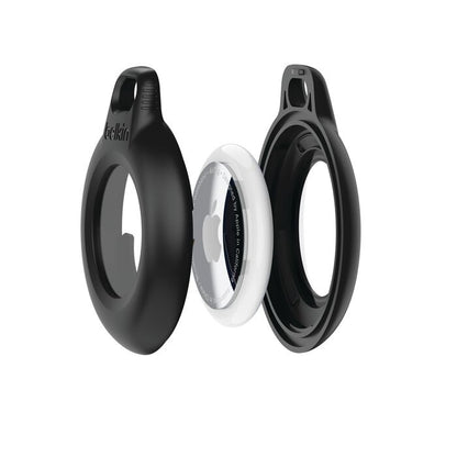 Belkin Waterproof Secure Holder with Key Ring for AirTag (Pack of 2) - Black (MSC014btBK), Advanc...