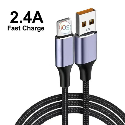USP Lightning to USB-A Cable (30CM) Black - Quick Charge  Connect, 2.4A Rapid Charge, Nylon Weavi...