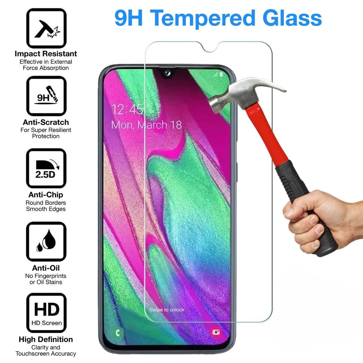 USP Samsung Galaxy A25/ Galaxy A15 (6.5') Tempered Glass Screen Protector : Full Coverage, 9H Har... - Image 2