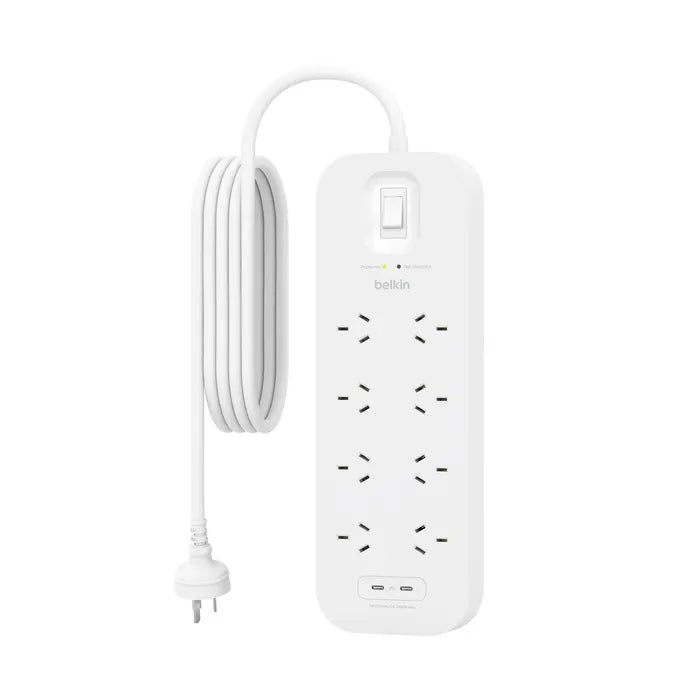 Belkin Surge Pro 8-Outlet Surge Protector With Dual USB-C Ports (SRB004AU2M) - Heavy Duty 2M Powe... - Image 2