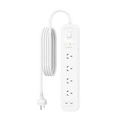 Belkin SurgePlus 4-Outlet Surge Protector With Dual USB-C Port(30W) -White(SRB005AU2M),Heavy Duty... - Image 2