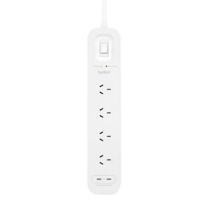 Belkin SurgePlus 4-Outlet Surge Protector With Dual USB-C Port(30W) -White(SRB005AU2M),Heavy Duty... - Image 3