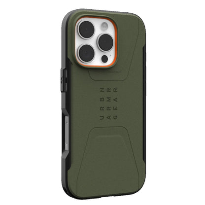 UAG Civilian MagSafe Apple iPhone 16 Pro (6.3') Rugged Case - Olive Drab (114444117272), 20ft. Drop Protection (6M),Tactical Grip, 10 Years Warranty
