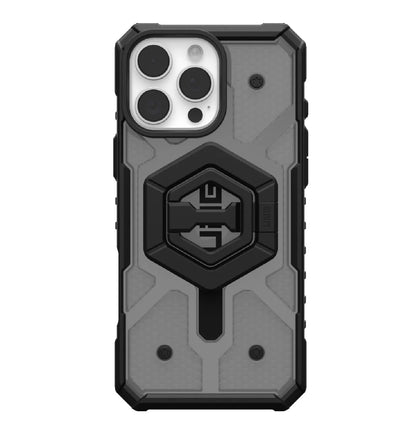 UAG Pathfinder Clear MagSafe Apple iPhone 16 Pro Max (6.9') Rugged Case + Black Ring Stand- Ash(1144651BV02), 10 Years Warranty