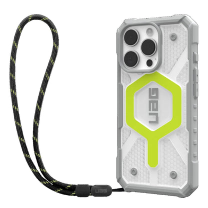 UAG Pathfinder Clear MagSafe Apple iPhone 16 Pro (6.3') Rugged Case + Black Neon Lanyard - Active... - Image 2
