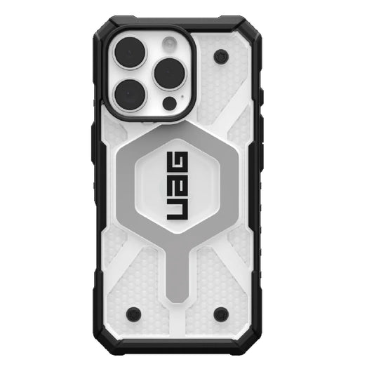 UAG Pathfinder Clear MagSafe Apple iPhone 16 Pro (6.3') Rugged Case - Ice/Silver (114464114343),...