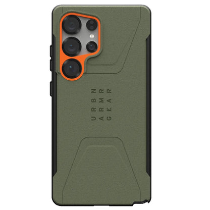 UAG Civilian Magnetic Samsung Galaxy S25 Ultra 5G (6.9') Rugged Case - Olive Drab/Orange (2144731...