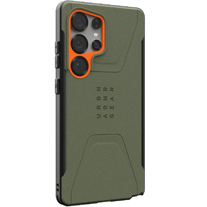 UAG Civilian Magnetic Samsung Galaxy S25 Ultra 5G (6.9') Rugged Case - Olive Drab/Orange (2144731... - Image 3