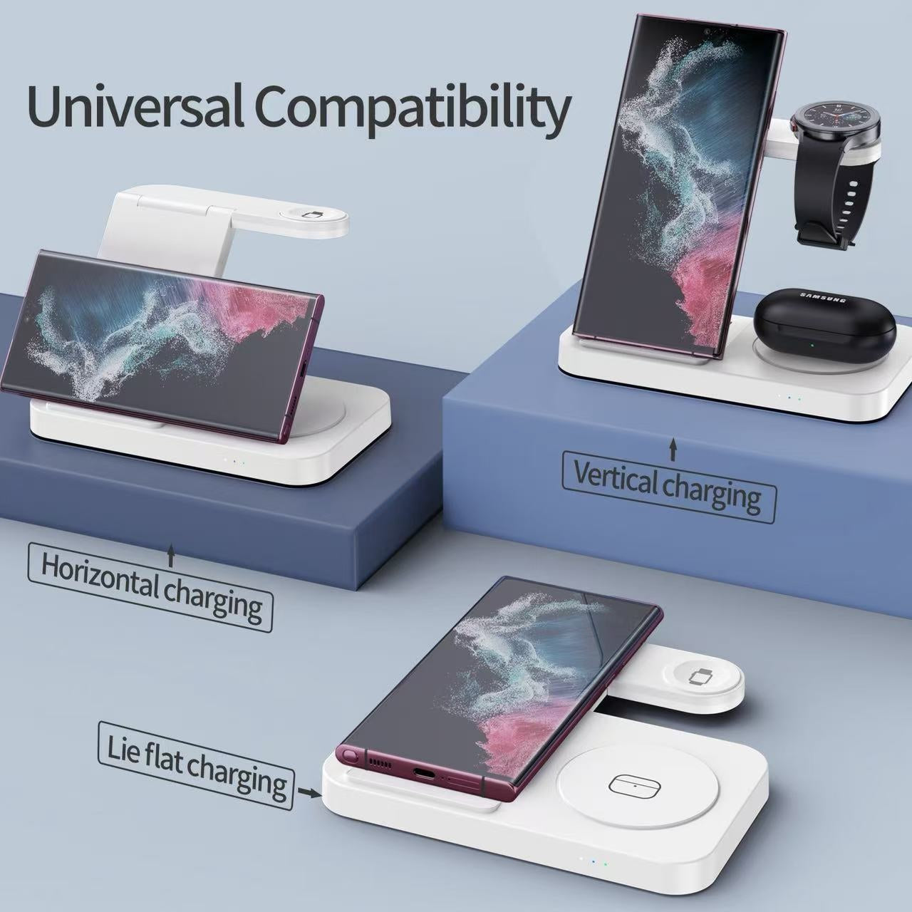 USP Samsung 3-in-1 Wireless Charging Stand - - Chargers - Mobile Devices