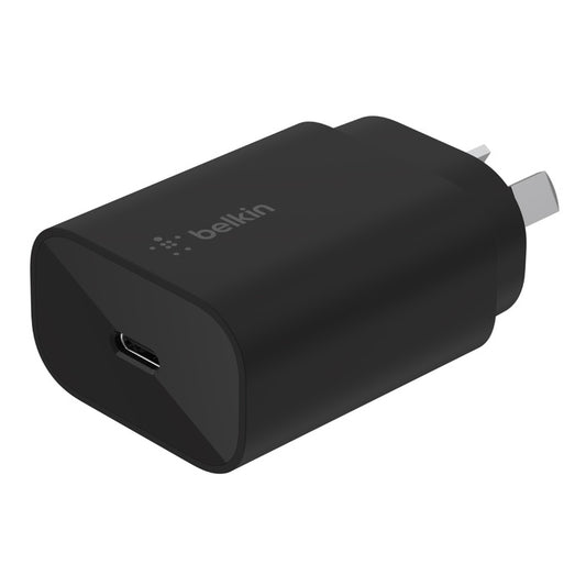 Belkin BoostCharge 25W USB-C PD 3.0 PPS Wall Charger - Black (WCA004AUBK), Dynamic Power, Safe  E...