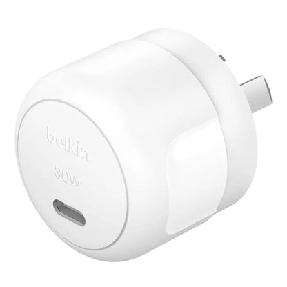 Belkin BoostCharge Compact 30W USB-C (PD 3.1) Wall Charger - White (WCA008auWH), Best for iPhone... - Image 2