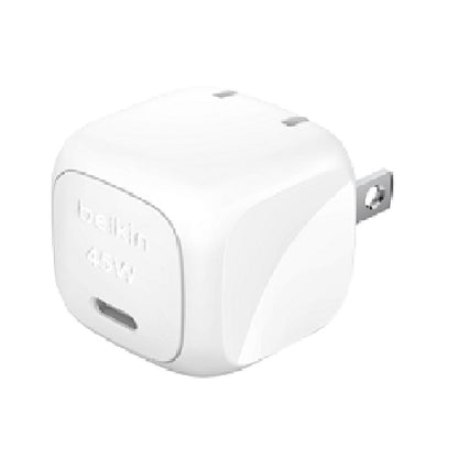 Belkin BoostCharge Compact 45W USB-C PD 3.1 Wall Charger + USB-C to USB-C Cable 60W (1M) - White...