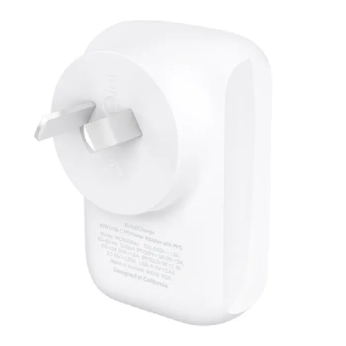 Belkin BoostCharge Dual Wall Charger 42W - White (WCB009auWH), 1xUSB-C (30W), 1xUSB-A (12W), Best... - Image 2