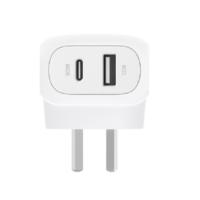 Belkin BoostCharge 42W PD 3.0 PPS Dual Wall Charger - White (WCB009auWH), 1xUSB-C (30W), 1xUSB-A... - Image 3
