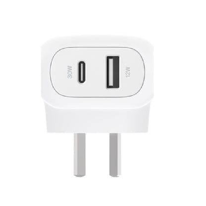 Belkin BoostCharge 42W PD 3.0 PPS Dual Wall Charger - White (WCB009auWH), 1xUSB-C (30W), 1xUSB-A... - Image 3