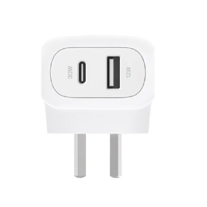 Belkin BoostCharge Dual Wall Charger 42W - White (WCB009auWH), 1xUSB-C (30W), 1xUSB-A (12W), Best... - Image 3