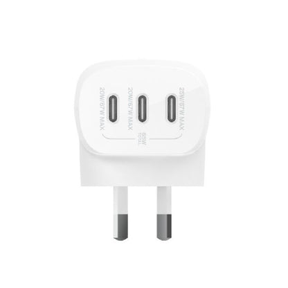 Belkin BoostCharge 67W 3-Port USB-C PPS Wall Charger + USB-C to USB-C Cable 100W (2M) - White (WC... - Image 3
