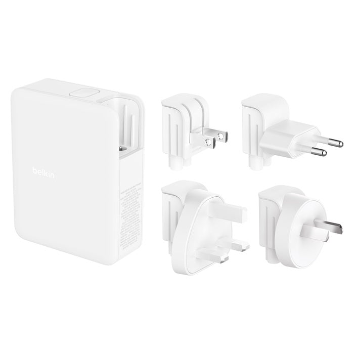 Belkin BoostCharge Pro 140W USB-C (PD 3.1) 4-Port GaN Wall Charger - White (WCH014BTWH-V3), 3x US... - Image 4