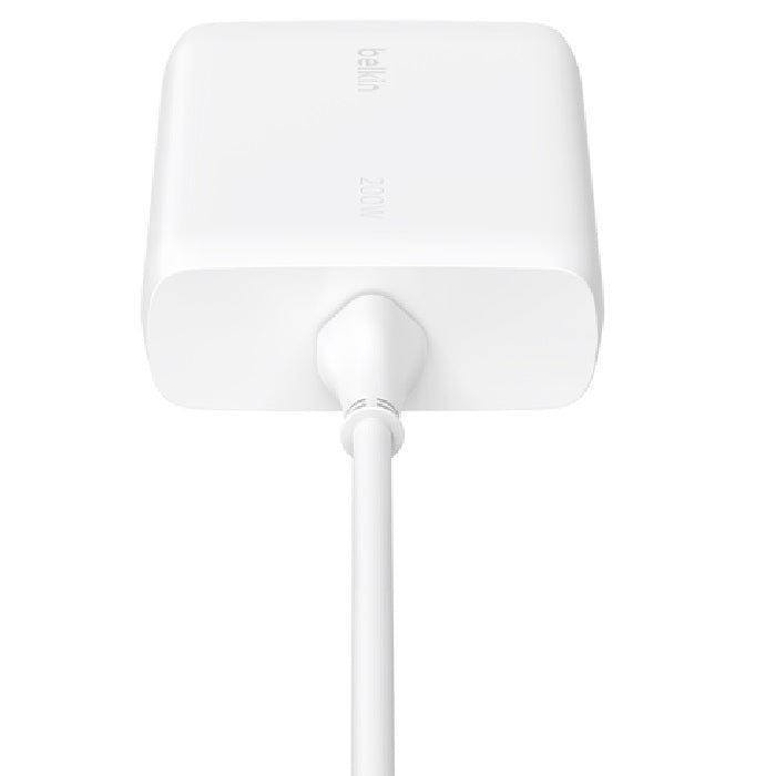 Belkin BoostCharge Pro 200W USB-C (PD 3.0) 4-Port GaN Wall Charger - White (WCH015AUWH), 140W Max... - Image 3