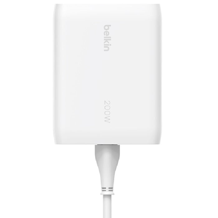 Belkin BoostCharge Pro 200W USB-C (PD 3.0) 4-Port GaN Wall Charger - White (WCH015AUWH), 140W Max... - Image 4
