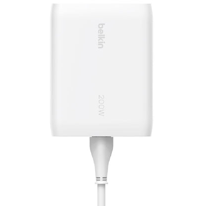 Belkin BoostCharge Pro 200W USB-C (PD 3.0) 4-Port GaN Wall Charger - White (WCH015AUWH), 140W Max... - Image 4